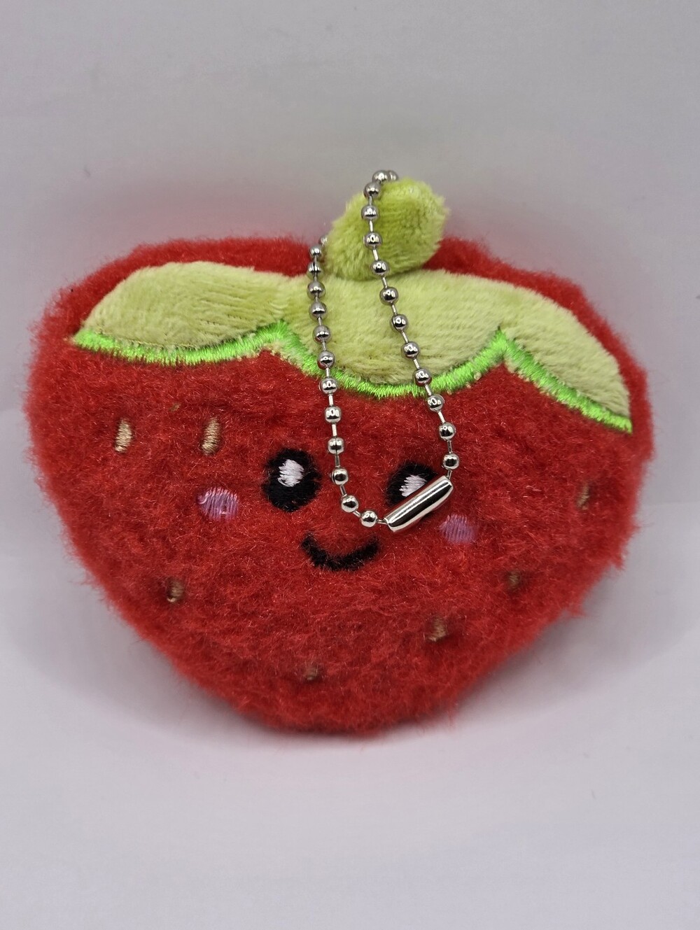 Red Strawberry Plush Keychain
